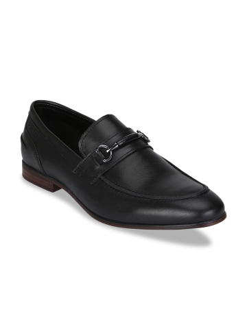 Red Tape Men Black Solid Leather Loafers Red Tape Men Black Solid Leather Loafers