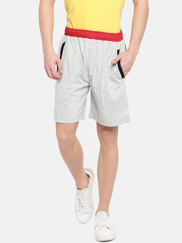 FiTZ Men Grey Colourblocked Regular Fit Sports Shorts