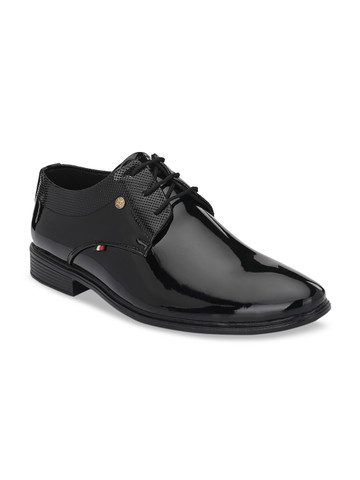 Azzaro Black Men Black Solid Formal Derbys