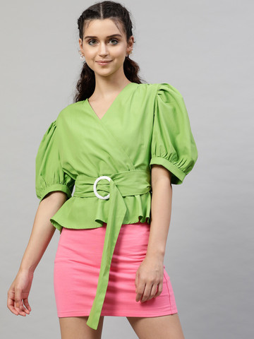 Puff sleeve top myntra Outlet