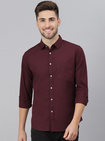 73% OFF on Dennis Lingo Men Burgundy Slim Fit Solid Pure Cotton Casual Shirt 73% OFF on Dennis Lingo Men Burgundy Slim Fit Solid Pure Cotton Casual Shirt