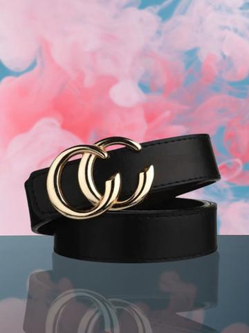 Kastner Women Black & Gold-Toned Solid Belt