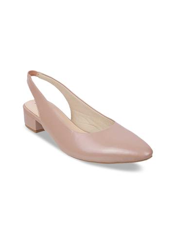 Metro Pink Solid Suede Block Heel Pumps