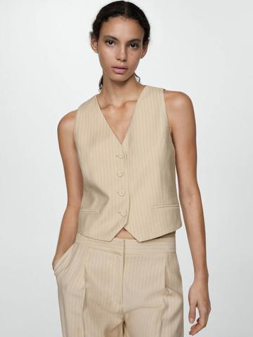 MANGO Women Striped Waistcoat