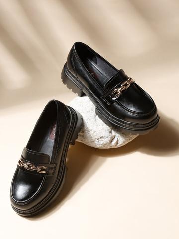 VALIOSAA Women Lightweight Slip-On Loafers With Buckles