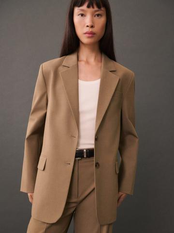 MANGO Straight Fit Single-Breasted Blazer