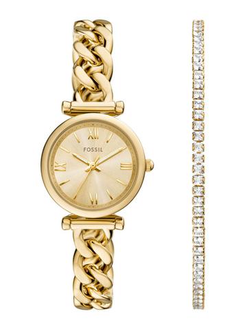 Fossil Women Patterned Dial & Stainless Steel Straps Analogue Watch AK_ES5387SET