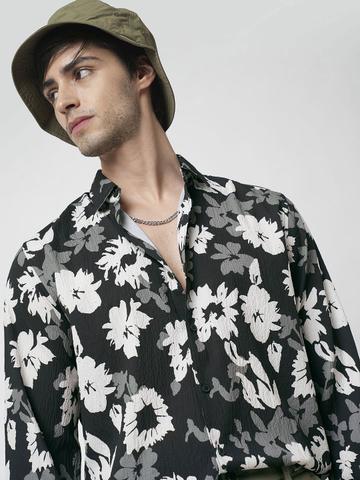 VASTRADO Men Classic Spread Collar Floral Printed Slim Fit Casual Shirt