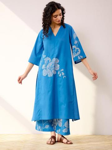 Rustorange Women Floral Printed Regular Pure Cotton Kurta with Palazzos