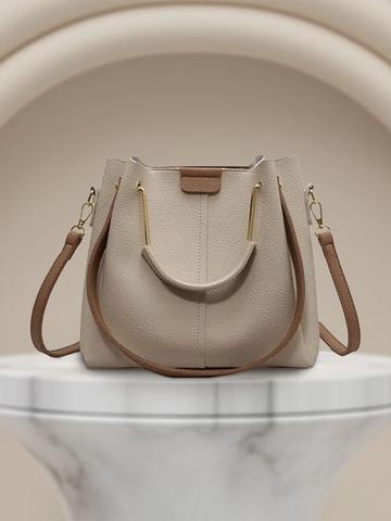 Horse and Hash Textured PU Shoulder Bag