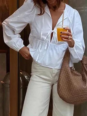 LULU & SKY Tie-Up Neck Top