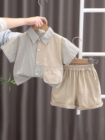 StyleCast x Revolte Boys Striped Shirt With Shorts