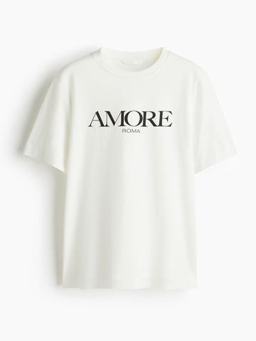 H&M Pure Cotton Motif-Detail T-shirt