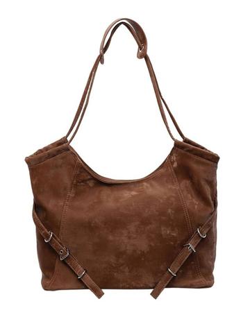 StyleCast x Revolte Women Solid Structured Buckle Detail Shoulder Bag