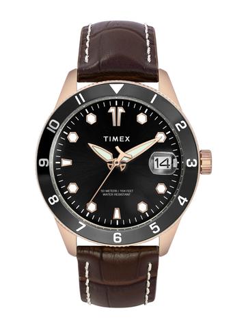 Timex Men Leather Straps Analogue Watch TWEG30001