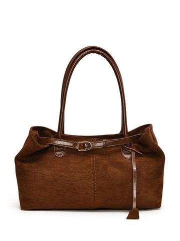 CORSICA Women Solid Structured Buckle Detail Handheld Bag