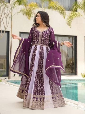 Livewear Women Ethnic Motifs Embroidered Panelled Kurta With Dupatta