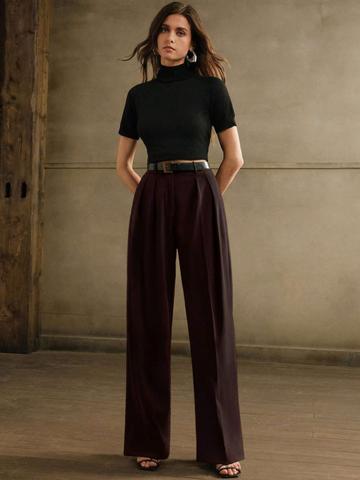 GENZILOOKS Women High-Rise Easy Wash Pleated Trousers