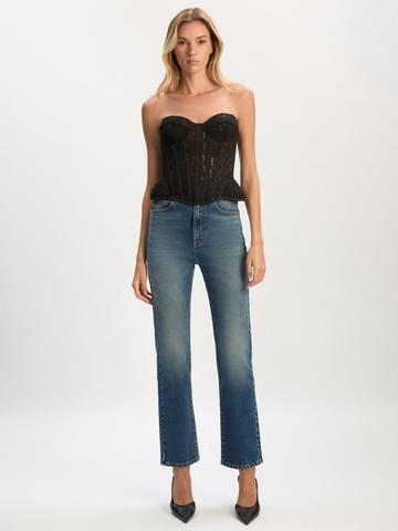 BARDOT Lace Detail Strapless Corset Top