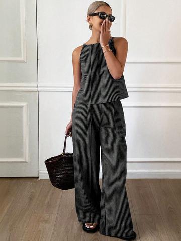 Zucchini Women Striped Top with Trousers