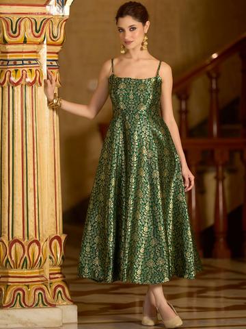 OBSHIVKA Jacquard Fit & Flare Midi Dress