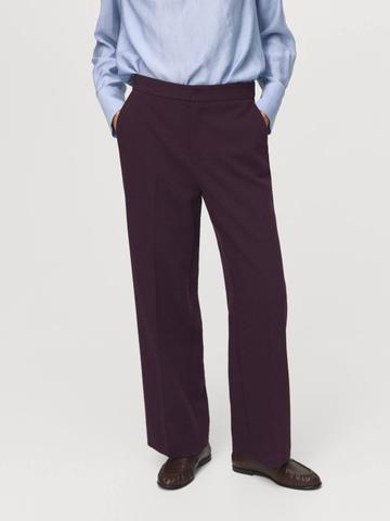 MANGO Women Mid-Rise Straight Fit Regular Trousers