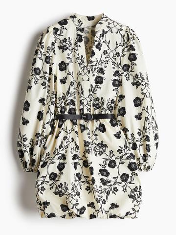 H&M Belted Bubble-Hem Dress