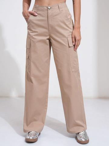Tokyo Talkies Women Solid Streetwear Wideleg Utility Pants