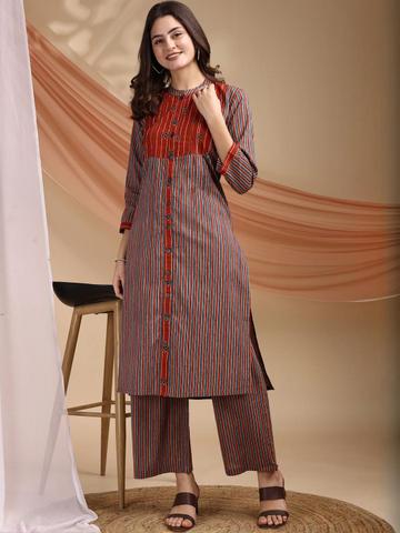 KALINI Women Blue Pure Cotton Kurta Sets