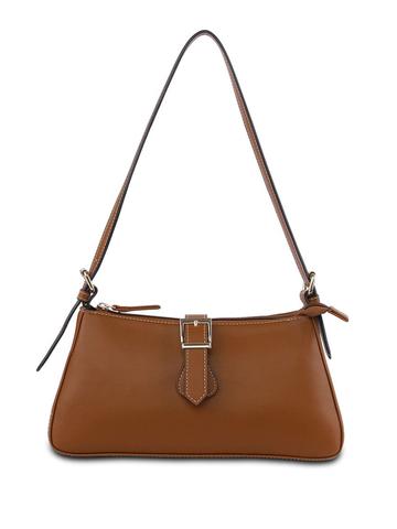 YUVA STREE Women Solid Structured Buckle Detail Shoulder Bag