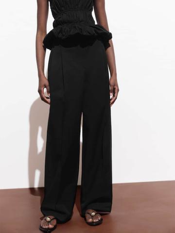 MANGO Women Straight Fit Pleated Trousers