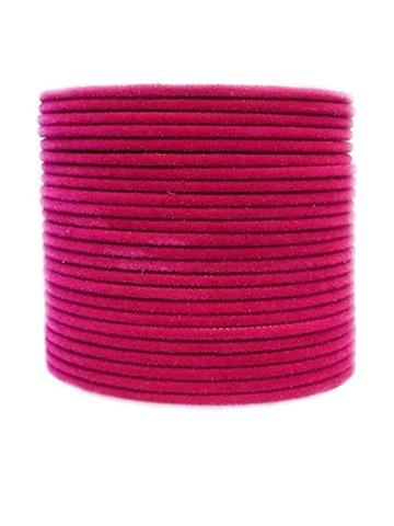 Guddan Set of 24 Magenta Metal Velvet Bangles