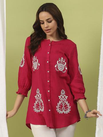 Nayam By Lakshita Embroidered Above Knee Cotton Tunic for Women