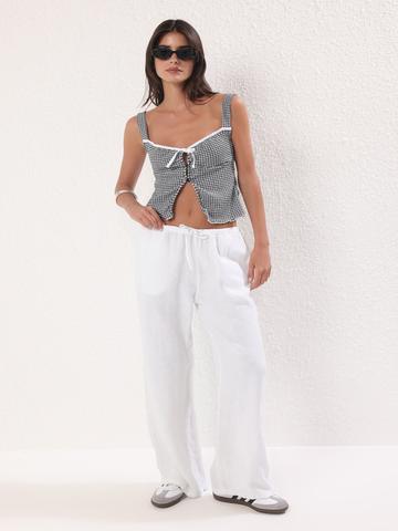 Trendyol Checked Shoulder Straps Top