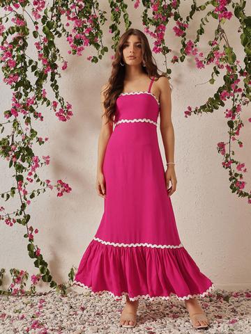 The Roadster Lifestyle Co. Women Shoulder Straps A-Line Maxi Dress