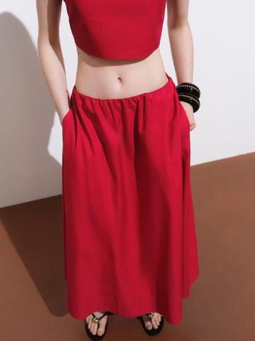 MANGO Pure Cotton Midi A-Line Skirt