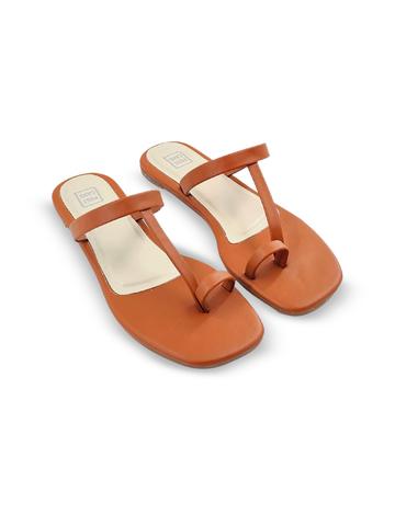 POSTCARD Women Open Toe One Toe Flats