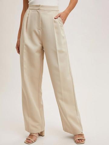 Chemistry Women Relaxed Fit Straight Fit High-Rise Pleated Trousers