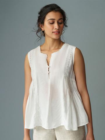 B77 Women Linen A-Line Top