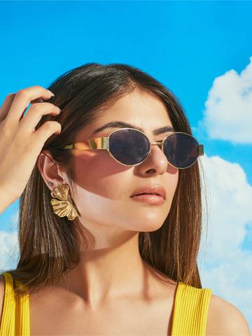 SALTY Unisex Jazz Pop Fashionable Sunglasses SG0007-G-BL-Gold