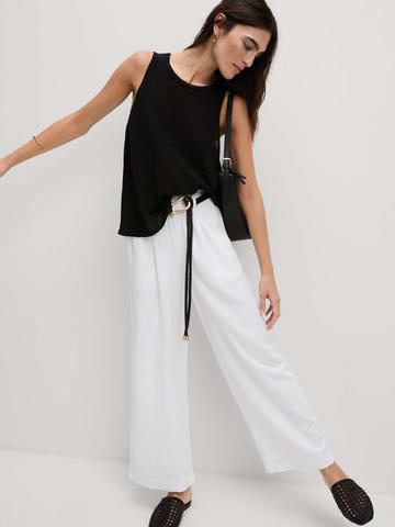 Marks & Spencer Linen Rich Wide Leg Cropped Trousers