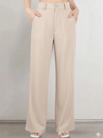 Next One Women Smart Straight Fit High-Rise Easy Wash Trousers