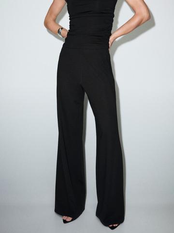 MANGO Women High-Rise Straight Fit Trousers
