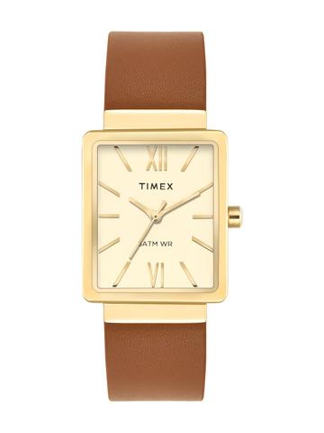 Timex Trendline Rectangle 21mm Champagne Dial Analog Women Watch - TWE