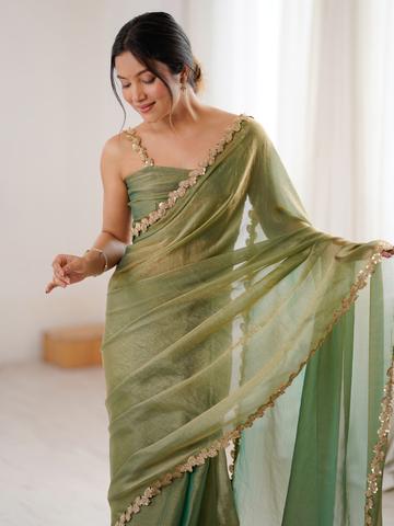 Anouk Embellished Sequinned Pure Chiffon Designer Saree