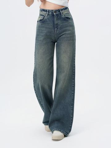 Off Duty India Women Wide Leg Mid-Rise Heavy Fade Jeans