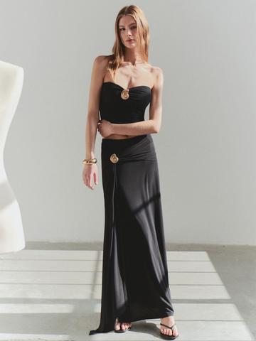 Trendyol Siyah Women Strapless Tube Crop Top