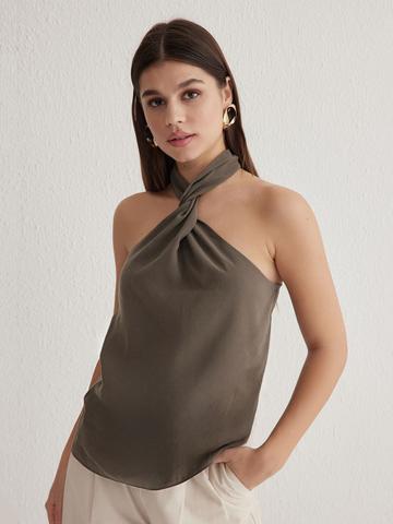 Trendyol Women Solid Halter Neck Sleeveless Top