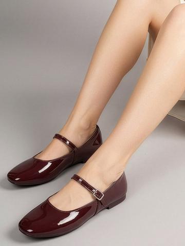 Lavie Women Solid Round Toe Mary Janes Flats