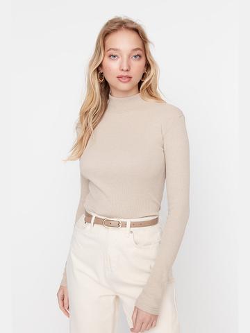 Trendyol Women Solid High Neck Long Sleeves Top